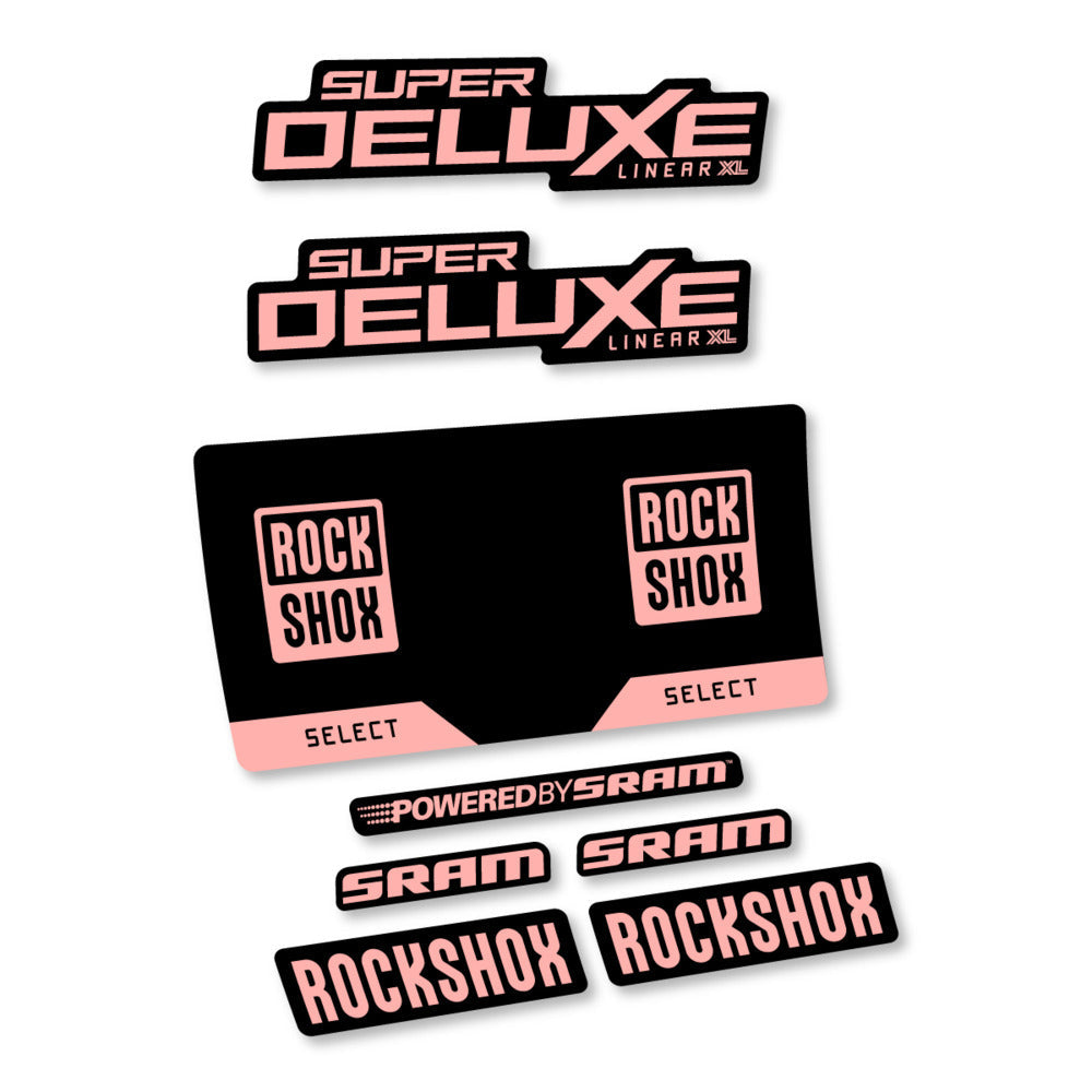 Stickers RockShox Super Deluxe Select 2027 compatibles - Autocollants amortisseur VTT