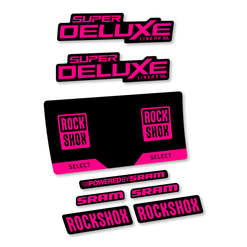 Stickers RockShox Super Deluxe Select 2027 compatibles - Autocollants amortisseur VTT
