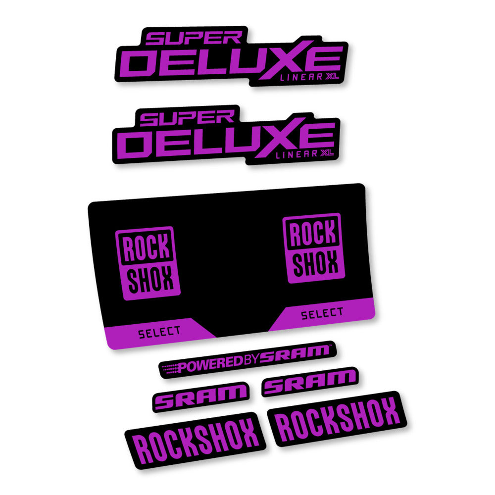 Stickers RockShox Super Deluxe Select 2027 compatibles - Autocollants amortisseur VTT