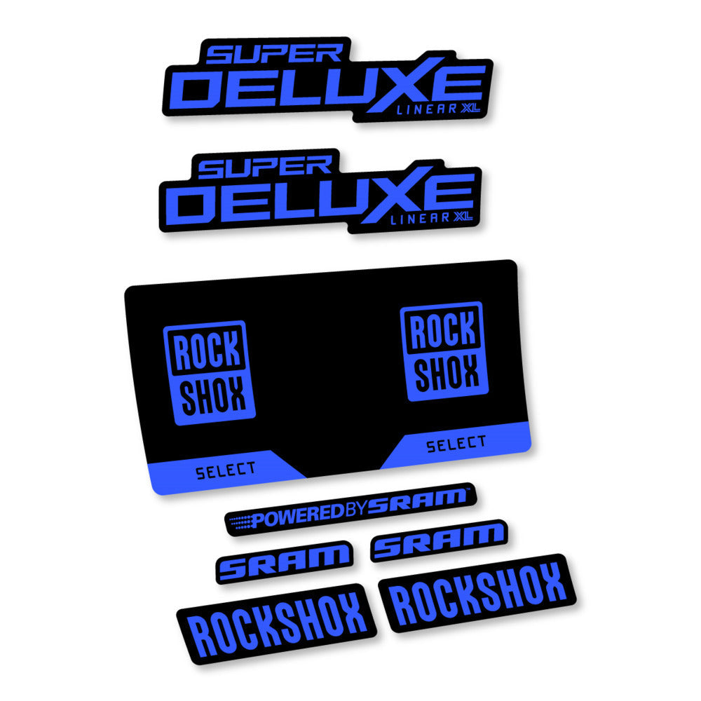 Stickers RockShox Super Deluxe Select 2027 compatibles - Autocollants amortisseur VTT