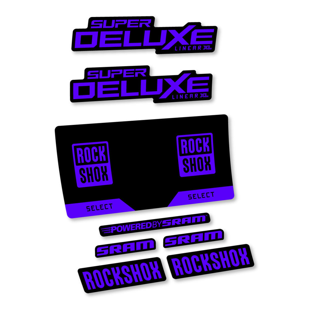 Stickers RockShox Super Deluxe Select 2027 compatibles - Autocollants amortisseur VTT