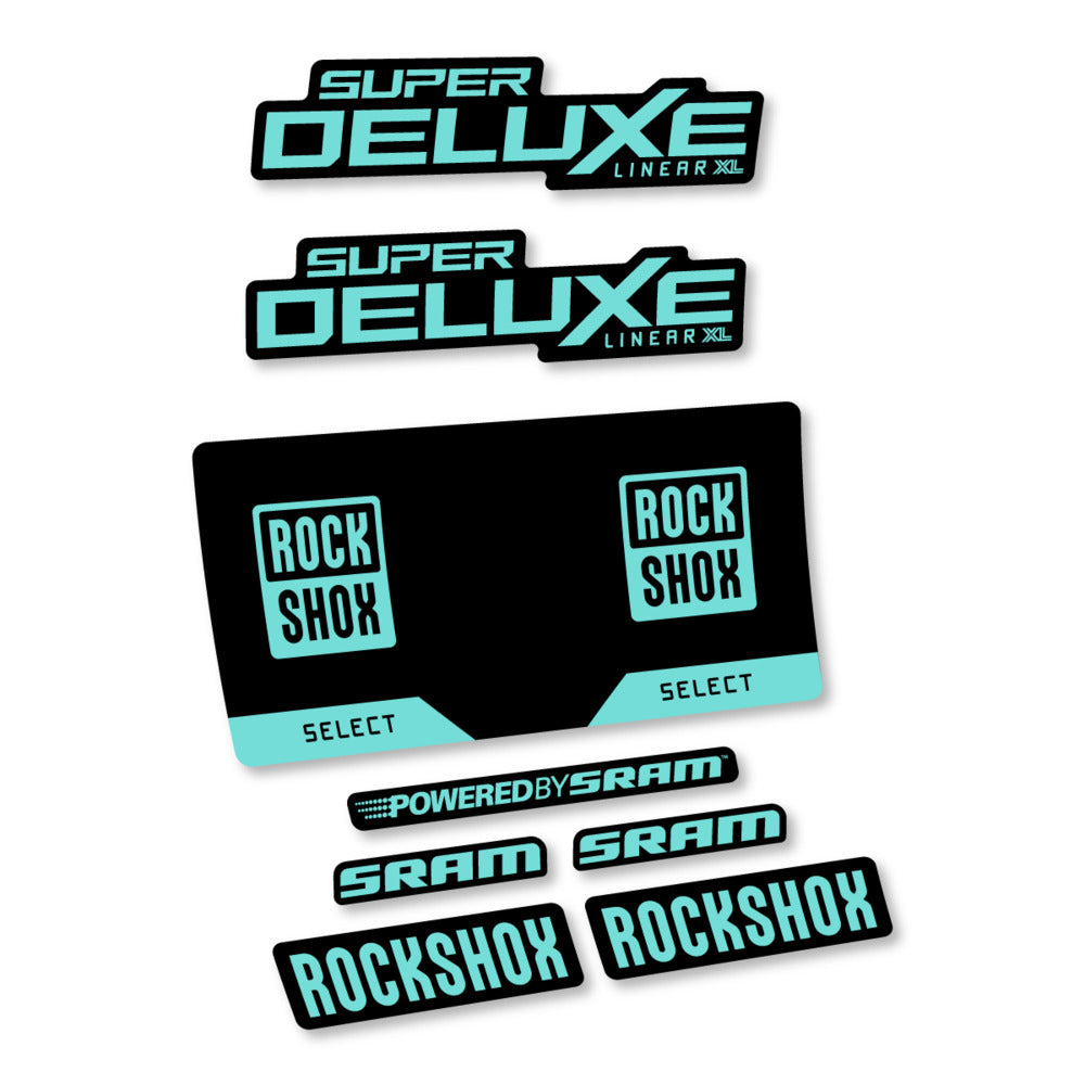 Stickers RockShox Super Deluxe Select 2027 compatibles - Autocollants amortisseur VTT