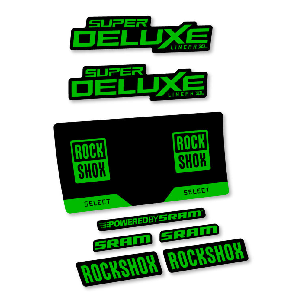 Stickers RockShox Super Deluxe Select 2027 compatibles - Autocollants amortisseur VTT