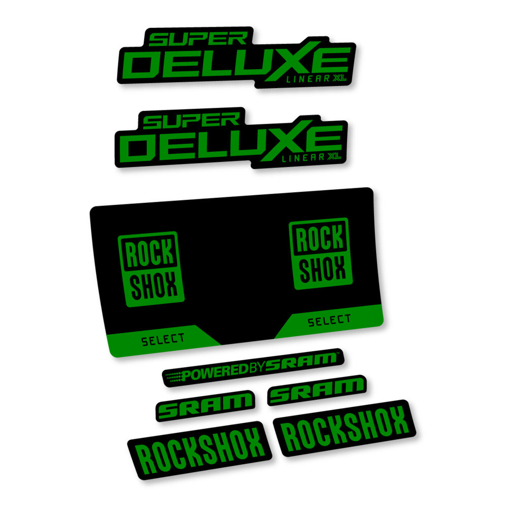 Stickers RockShox Super Deluxe Select 2027 compatibles - Autocollants amortisseur VTT