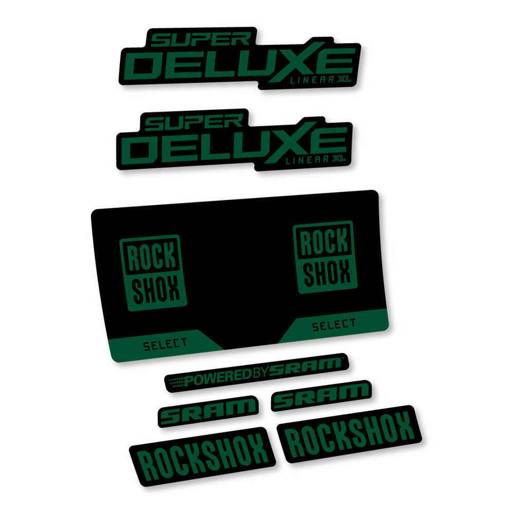 Stickers RockShox Super Deluxe Select 2027 compatibles - Autocollants amortisseur VTT