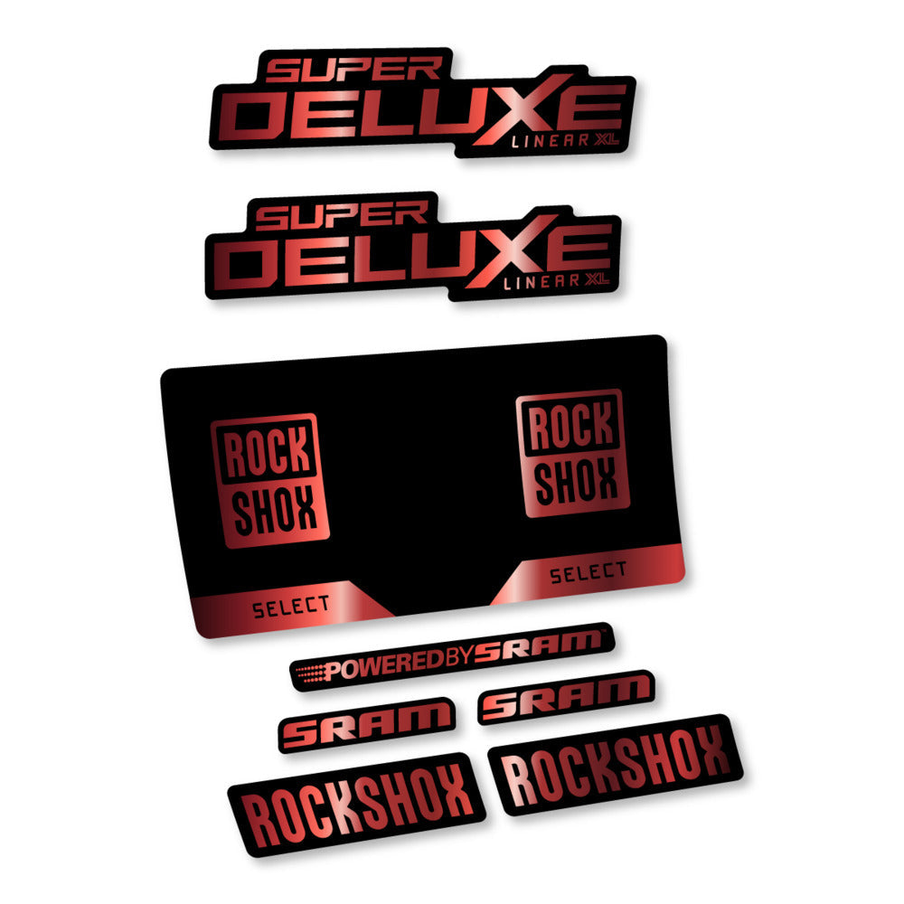 Stickers RockShox Super Deluxe Select 2027 compatibles - Autocollants amortisseur VTT