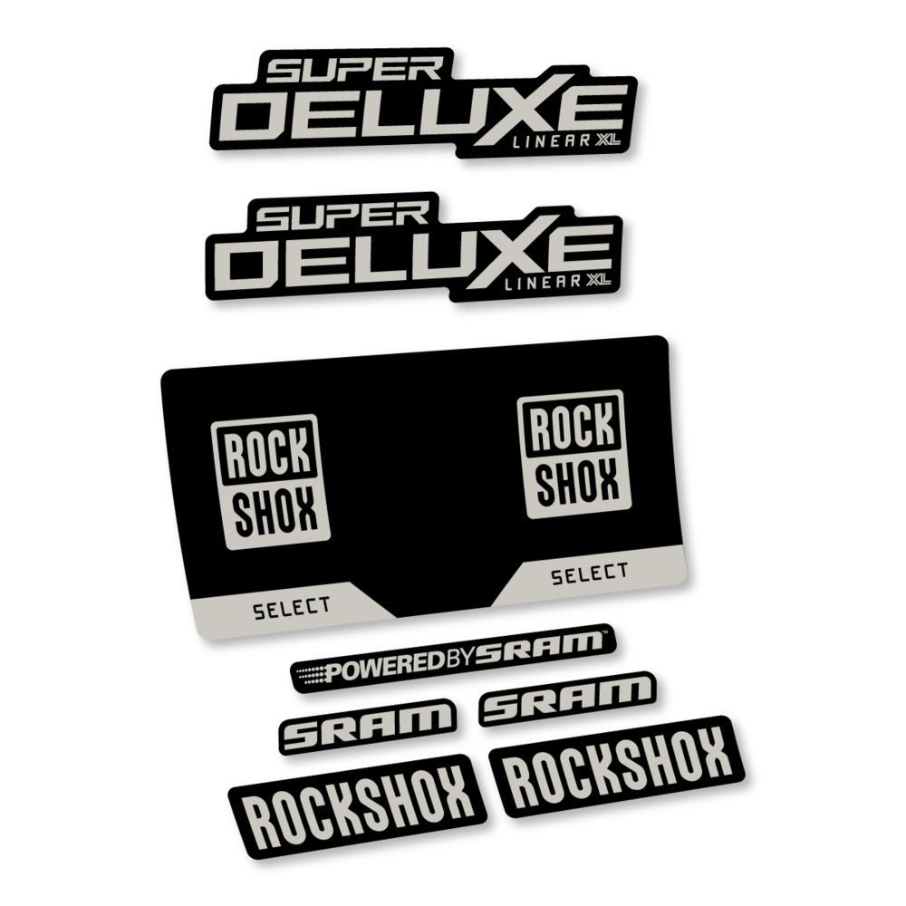 Stickers RockShox Super Deluxe Select 2027 compatibles - Autocollants amortisseur VTT
