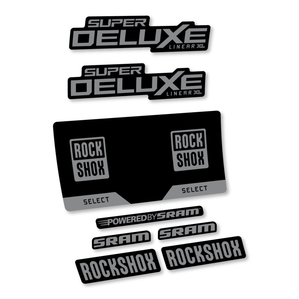 Stickers RockShox Super Deluxe Select 2027 compatibles - Autocollants amortisseur VTT