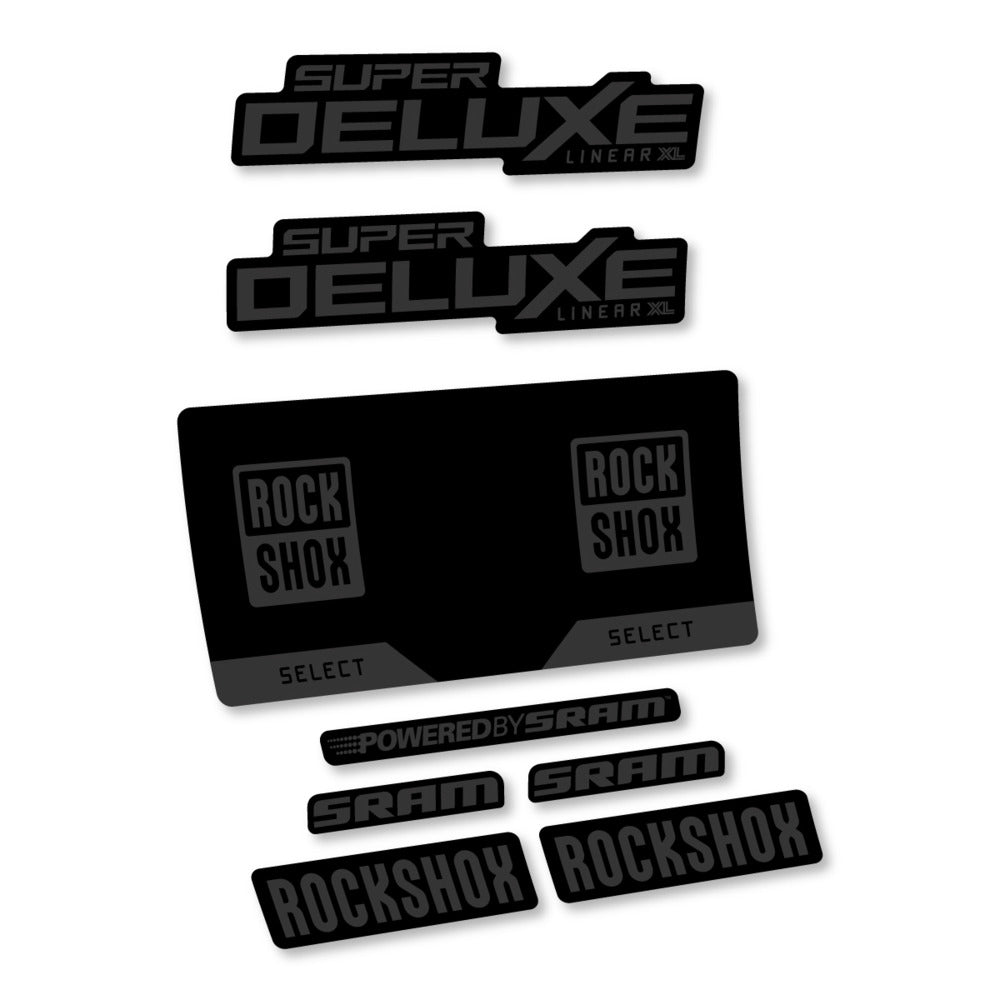 Stickers RockShox Super Deluxe Select 2027 compatibles - Autocollants amortisseur VTT