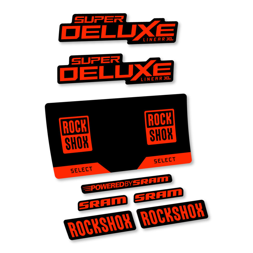 Stickers RockShox Super Deluxe Select 2027 compatibles - Autocollants amortisseur VTT
