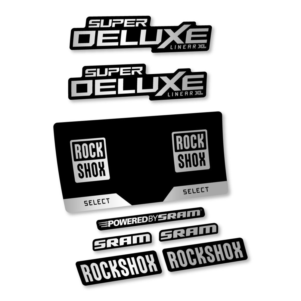 Stickers RockShox Super Deluxe Select 2027 compatibles - Autocollants amortisseur VTT