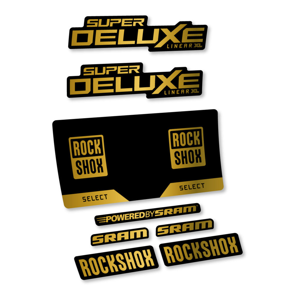 Stickers RockShox Super Deluxe Select 2027 compatibles - Autocollants amortisseur VTT