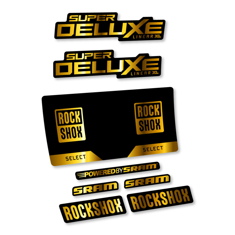 Stickers RockShox Super Deluxe Select 2027 compatibles - Autocollants amortisseur VTT