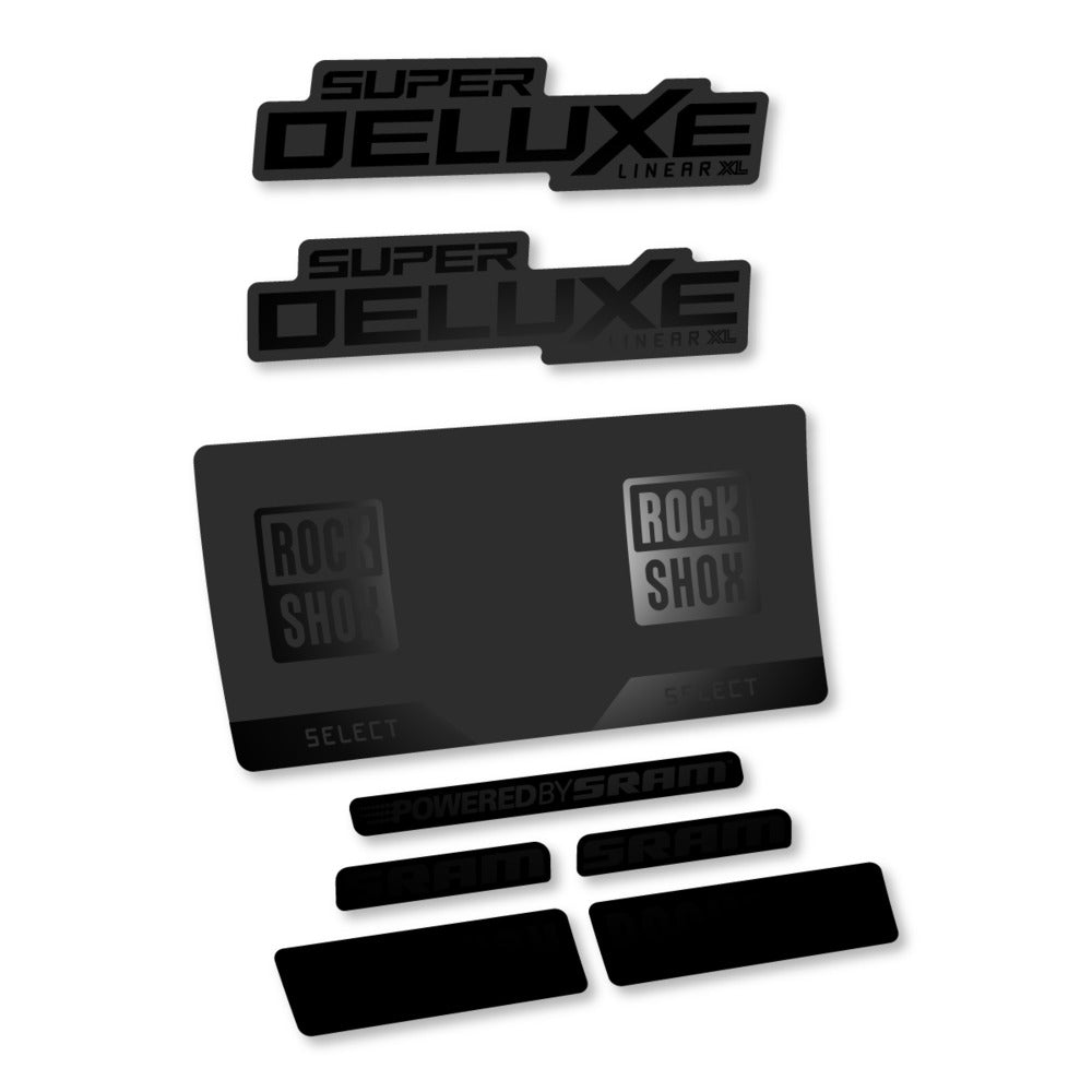 Stickers RockShox Super Deluxe Select 2027 compatibles - Autocollants amortisseur VTT