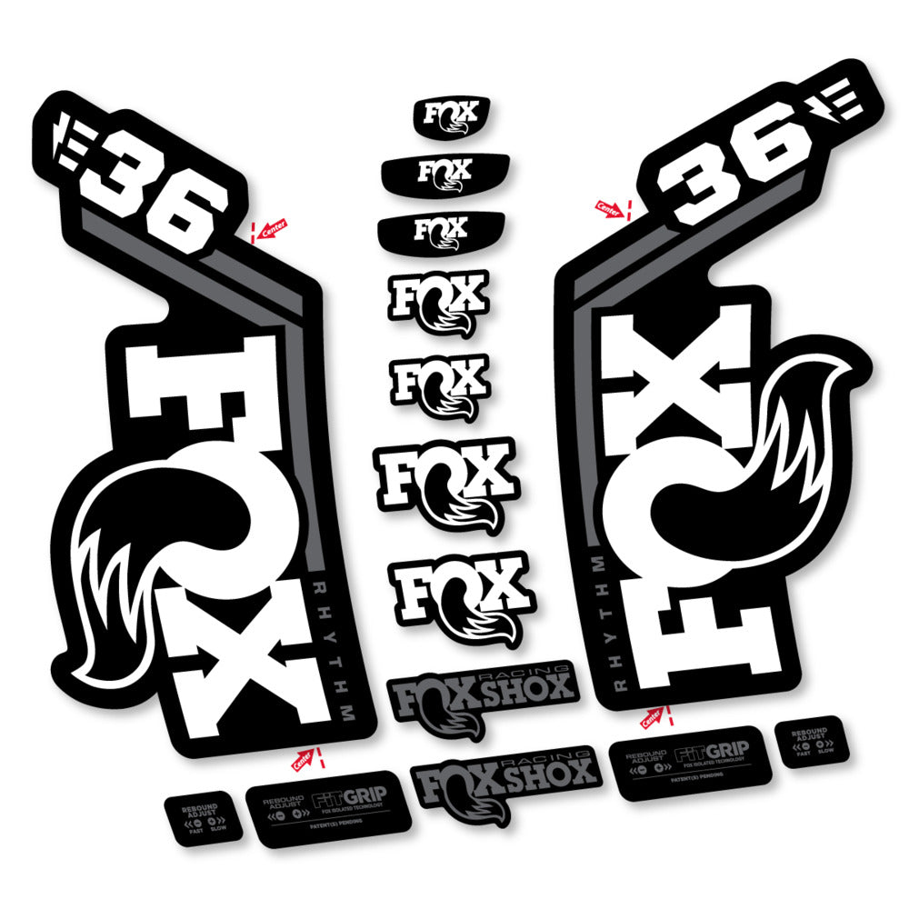 Stickers Fox 36 Rhythm E-Bike 2027 compatibles - Autocollants fourche VTT