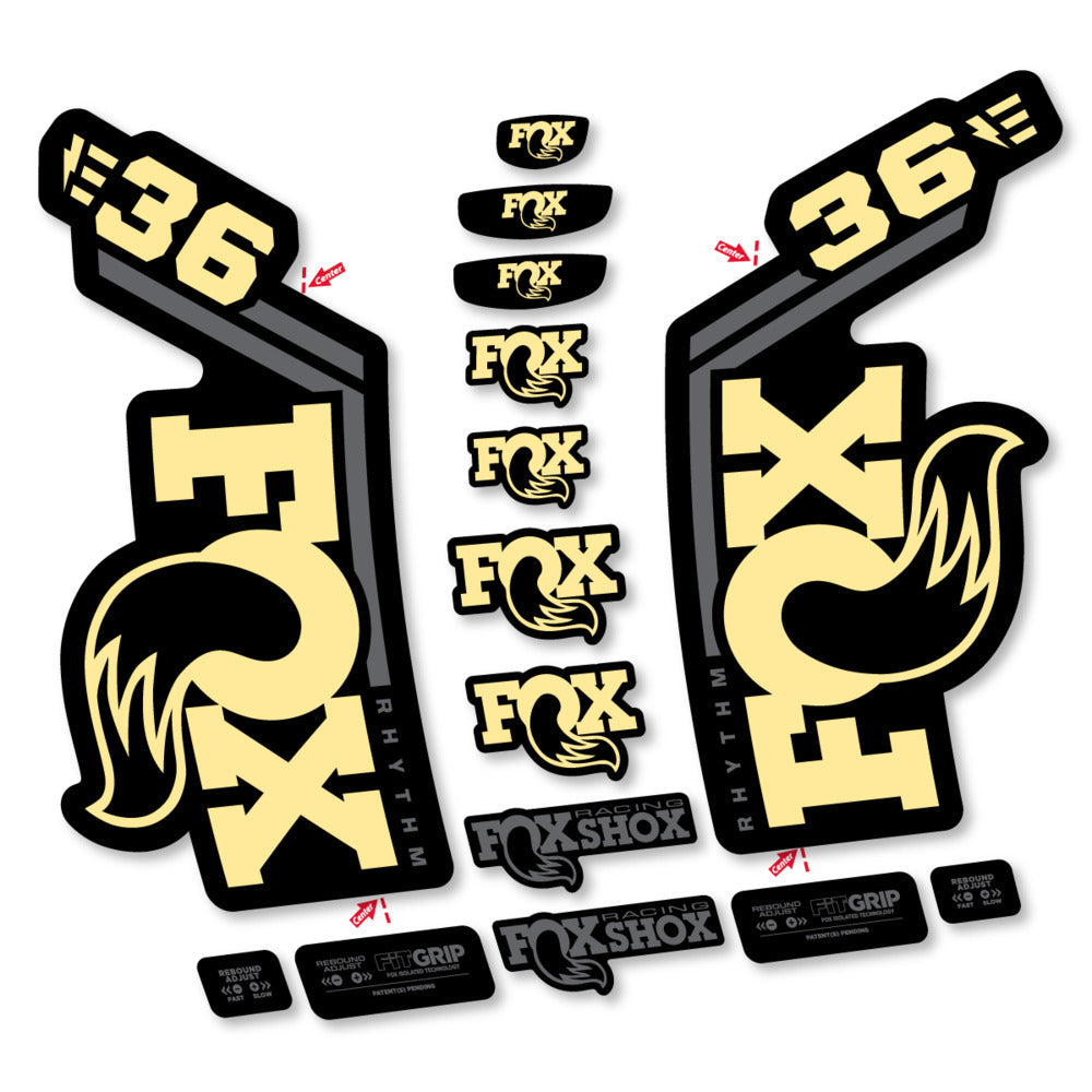 Stickers Fox 36 Rhythm E-Bike 2027 compatibles - Autocollants fourche VTT