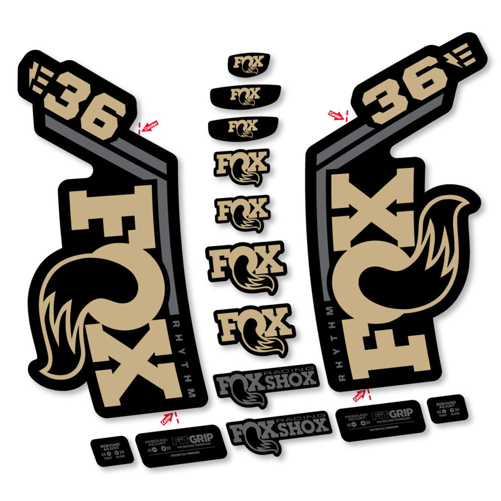 Stickers Fox 36 Rhythm E-Bike 2027 compatibles - Autocollants fourche VTT