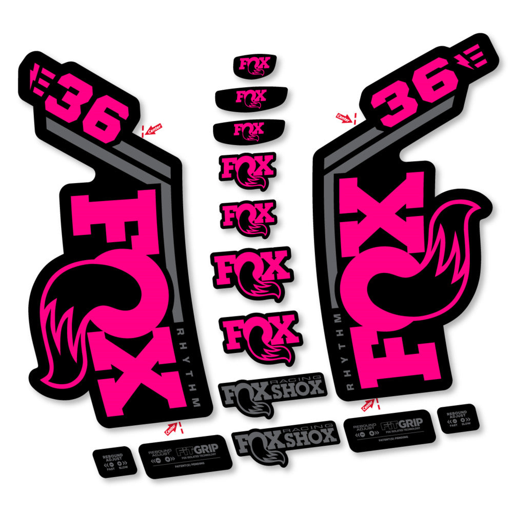 Stickers Fox 36 Rhythm E-Bike 2027 compatibles - Autocollants fourche VTT