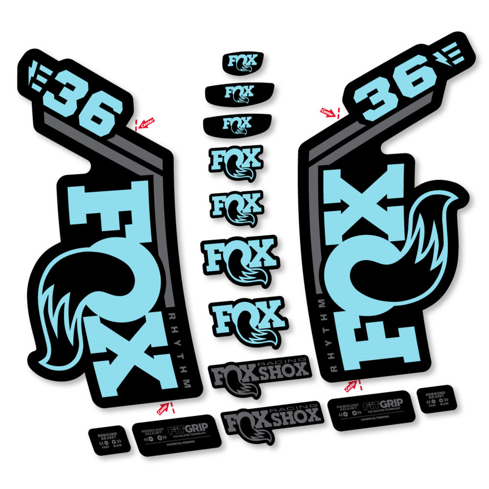 Stickers Fox 36 Rhythm E-Bike 2027 compatibles - Autocollants fourche VTT