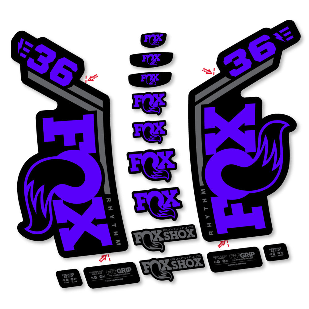 Stickers Fox 36 Rhythm E-Bike 2027 compatibles - Autocollants fourche VTT