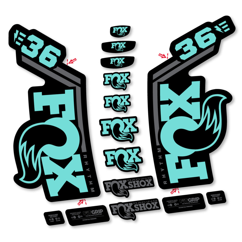 Stickers Fox 36 Rhythm E-Bike 2027 compatibles - Autocollants fourche VTT