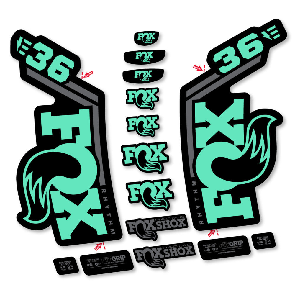Stickers Fox 36 Rhythm E-Bike 2027 compatibles - Autocollants fourche VTT