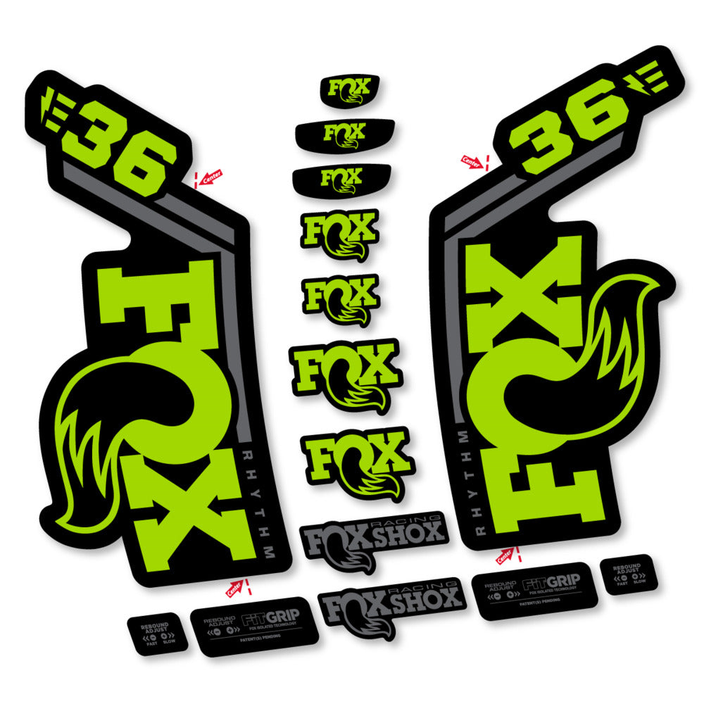 Stickers Fox 36 Rhythm E-Bike 2027 compatibles - Autocollants fourche VTT