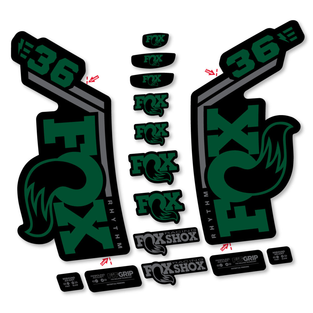 Stickers Fox 36 Rhythm E-Bike 2027 compatibles - Autocollants fourche VTT