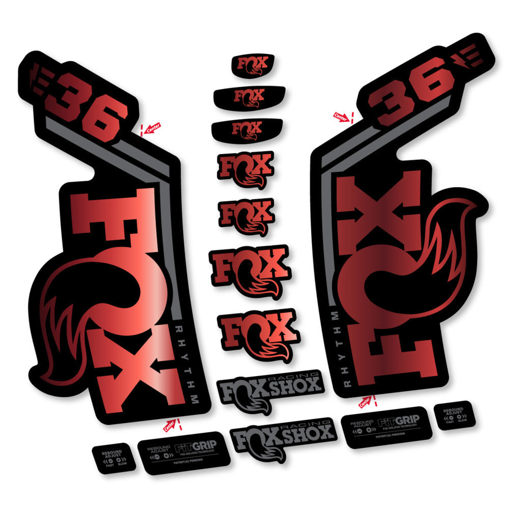 Stickers Fox 36 Rhythm E-Bike 2027 compatibles - Autocollants fourche VTT