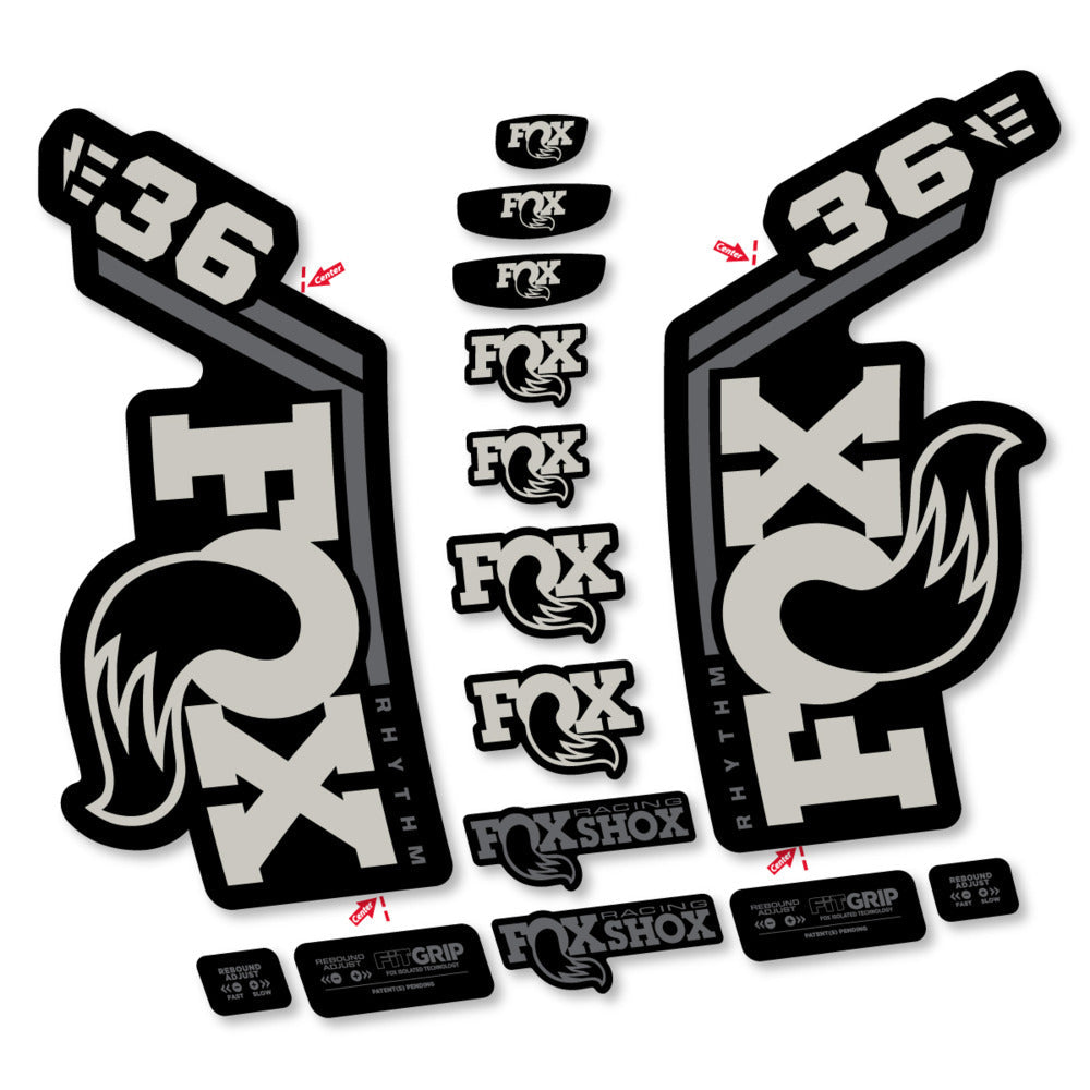 Stickers Fox 36 Rhythm E-Bike 2027 compatibles - Autocollants fourche VTT
