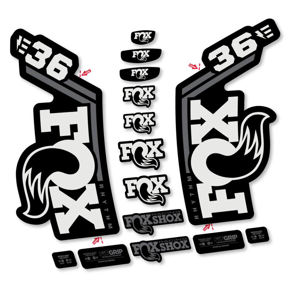 Stickers Fox 36 Rhythm E-Bike 2027 compatibles - Autocollants fourche VTT