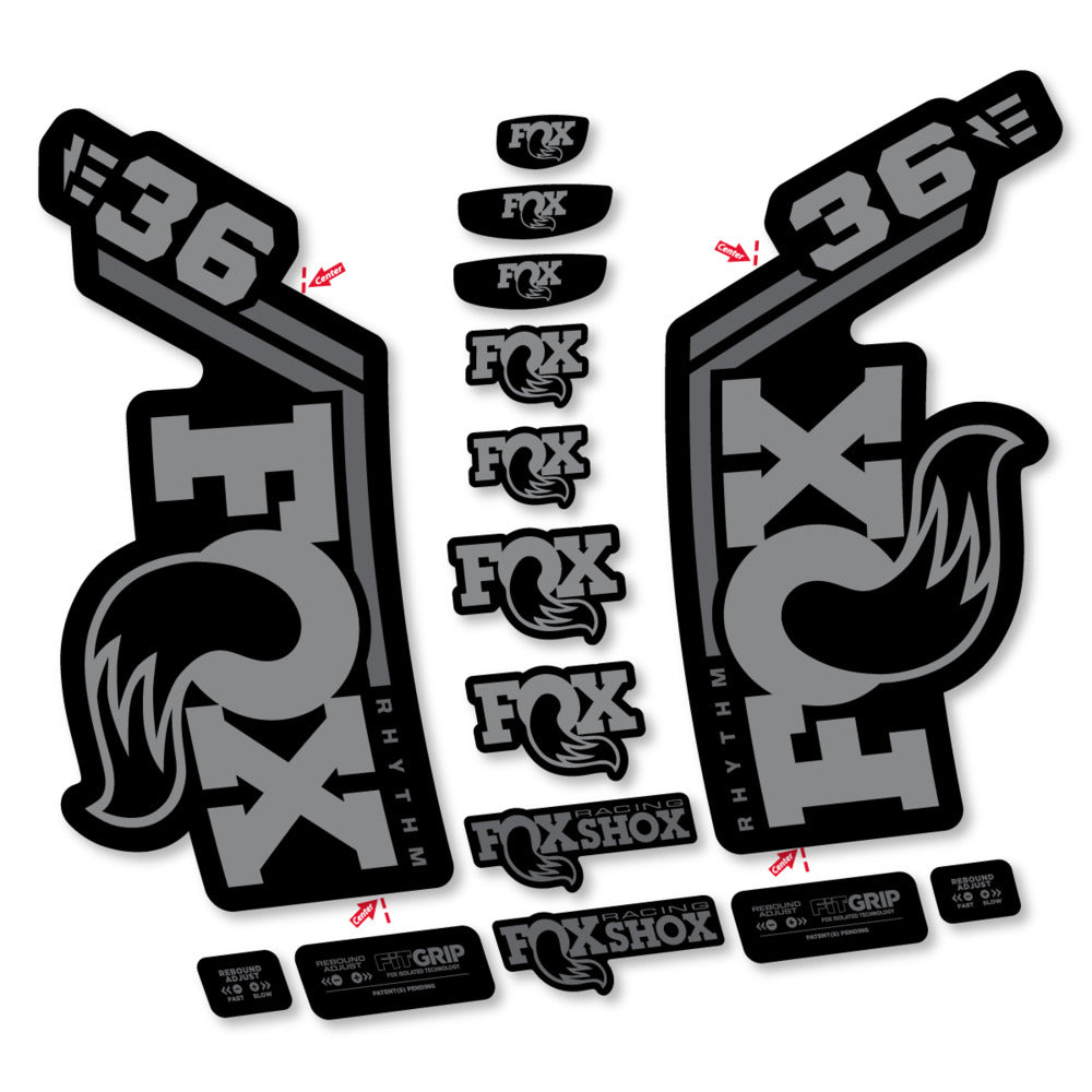 Stickers Fox 36 Rhythm E-Bike 2027 compatibles - Autocollants fourche VTT