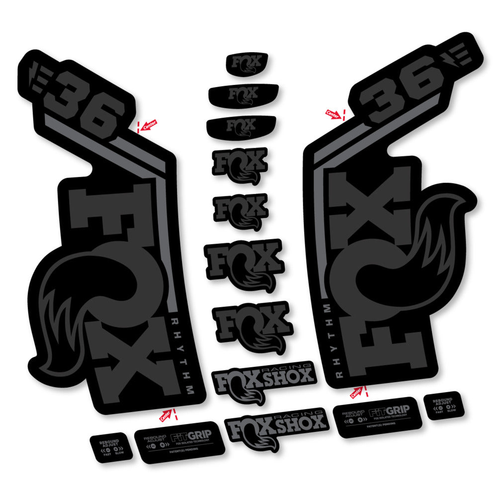 Stickers Fox 36 Rhythm E-Bike 2027 compatibles - Autocollants fourche VTT
