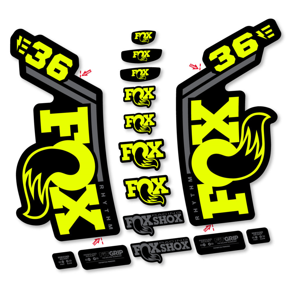 Stickers Fox 36 Rhythm E-Bike 2027 compatibles - Autocollants fourche VTT