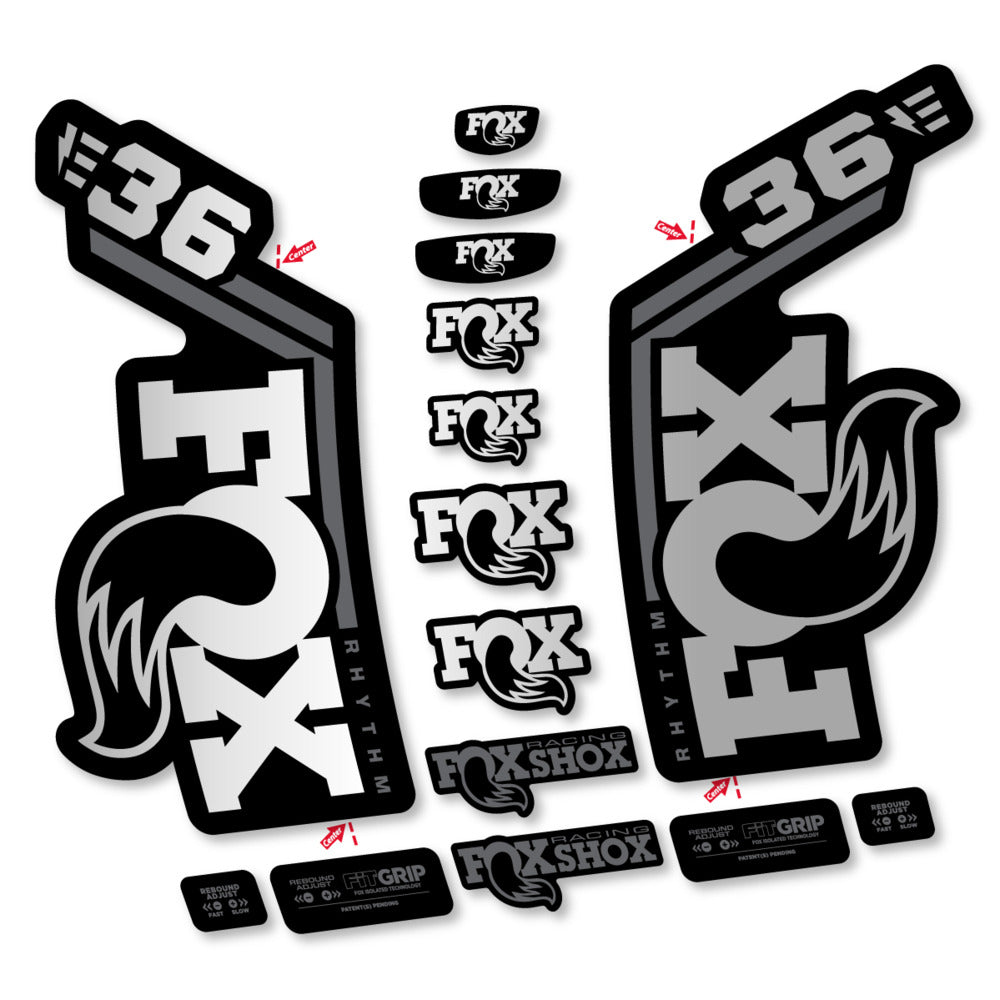 Stickers Fox 36 Rhythm E-Bike 2027 compatibles - Autocollants fourche VTT