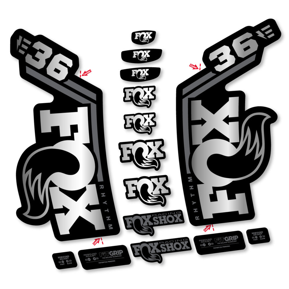 Stickers Fox 36 Rhythm E-Bike 2027 compatibles - Autocollants fourche VTT