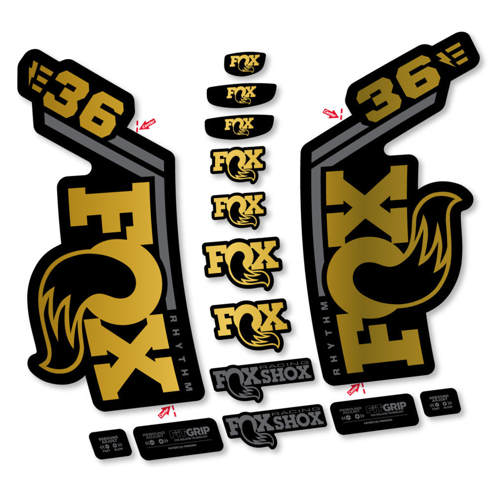 Stickers Fox 36 Rhythm E-Bike 2027 compatibles - Autocollants fourche VTT
