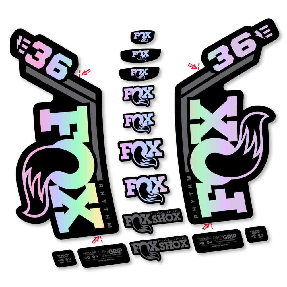 Stickers Fox 36 Rhythm E-Bike 2027 compatibles - Autocollants fourche VTT