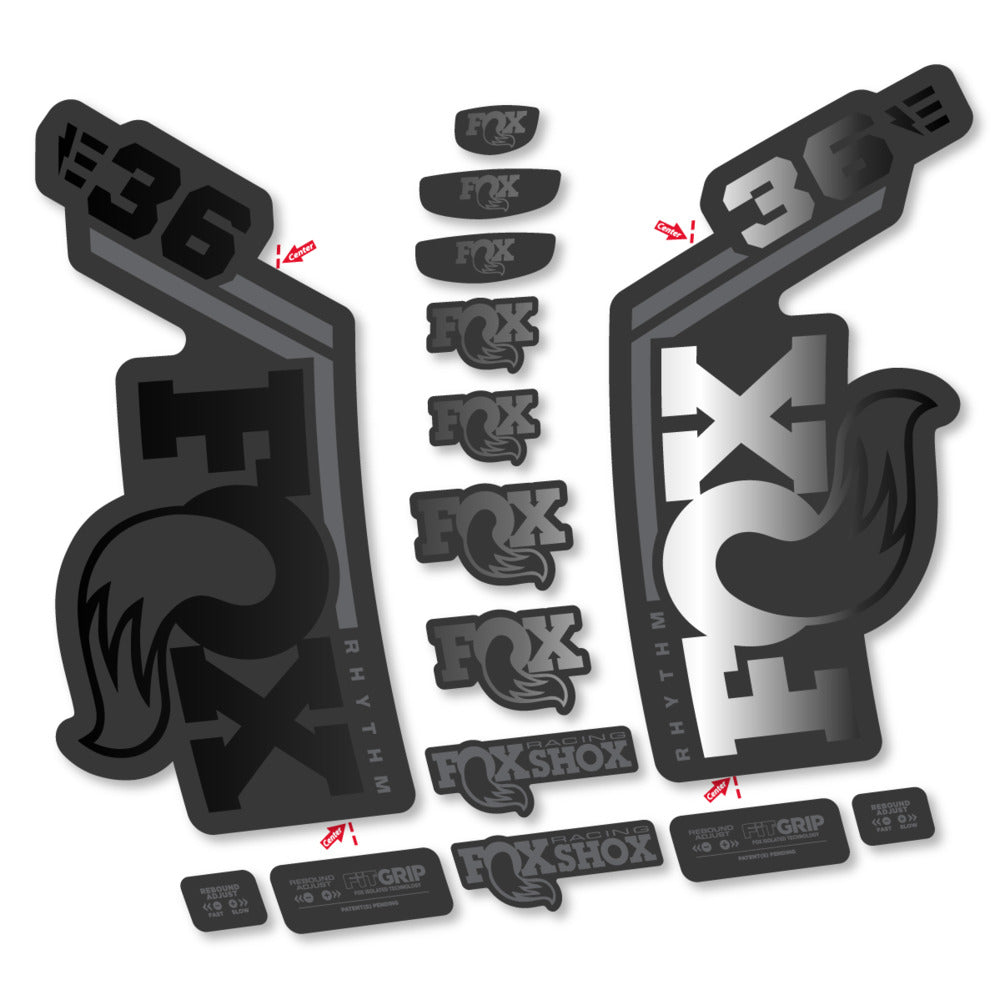 Stickers Fox 36 Rhythm E-Bike 2027 compatibles - Autocollants fourche VTT