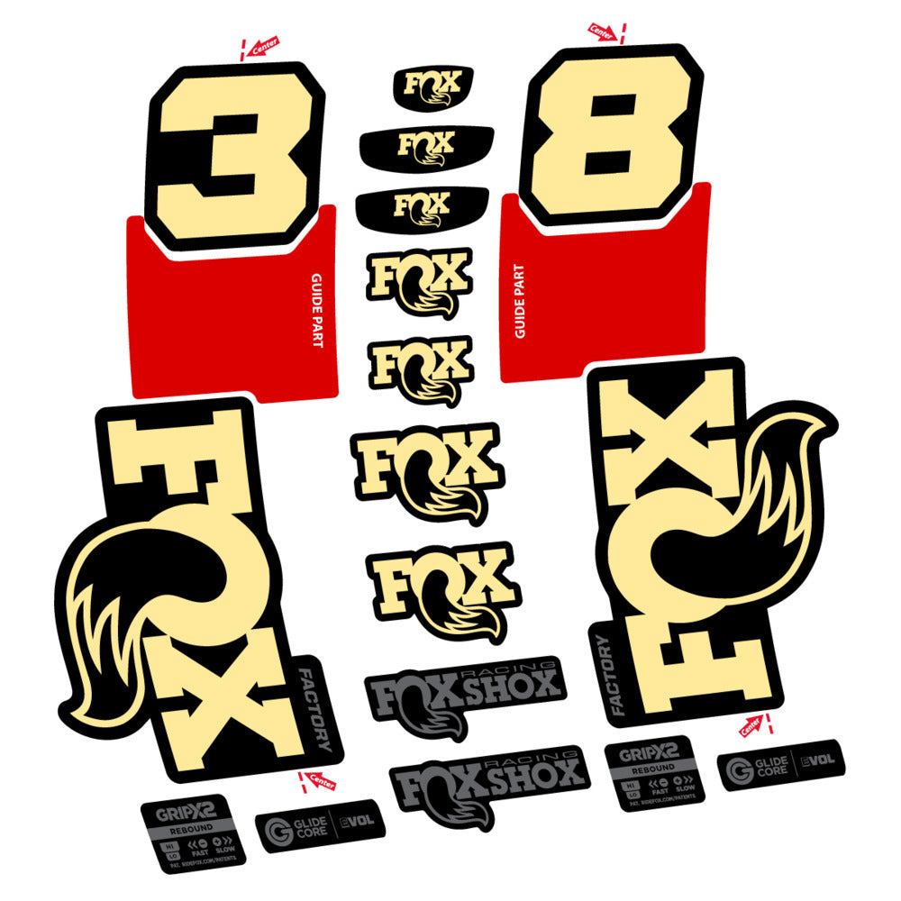 Stickers Fox 38 Factory 2027 compatibles - Autocollants fourche VTT