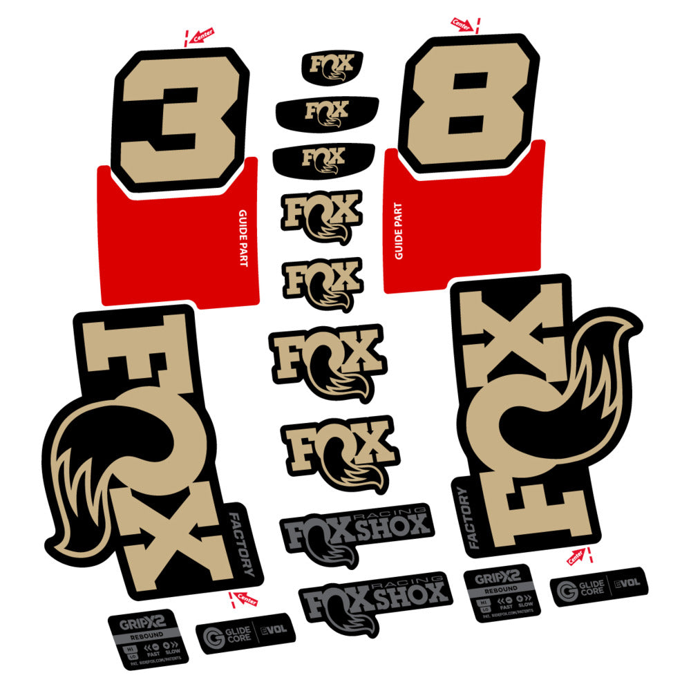 Stickers Fox 38 Factory 2027 compatibles - Autocollants fourche VTT