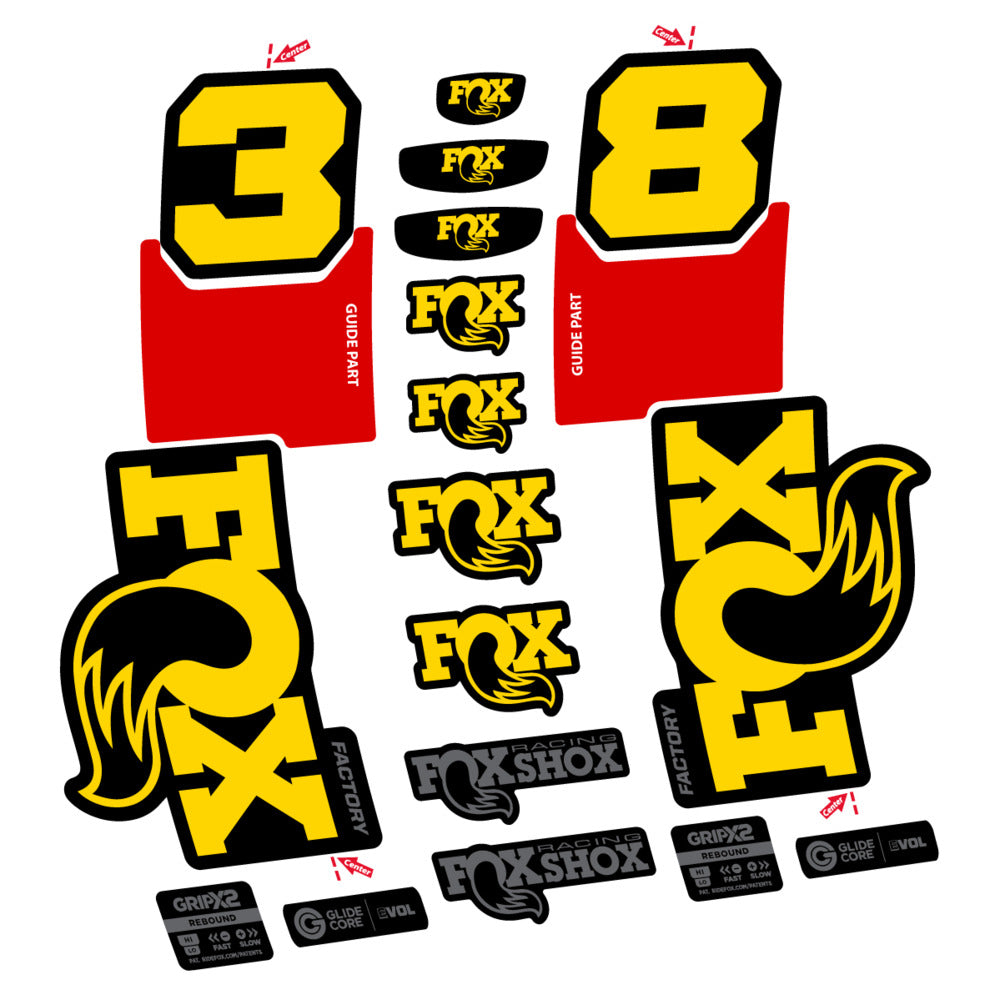Stickers Fox 38 Factory 2027 compatibles - Autocollants fourche VTT