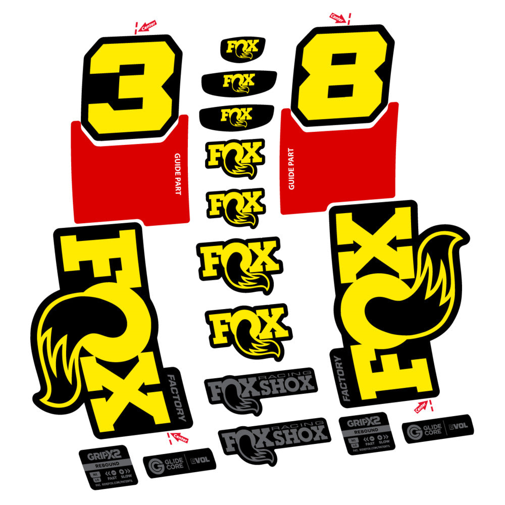 Stickers Fox 38 Factory 2027 compatibles - Autocollants fourche VTT