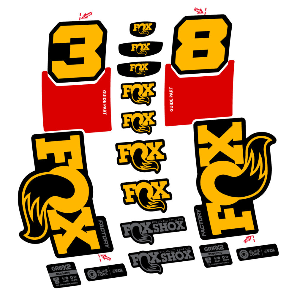 Stickers Fox 38 Factory 2027 compatibles - Autocollants fourche VTT