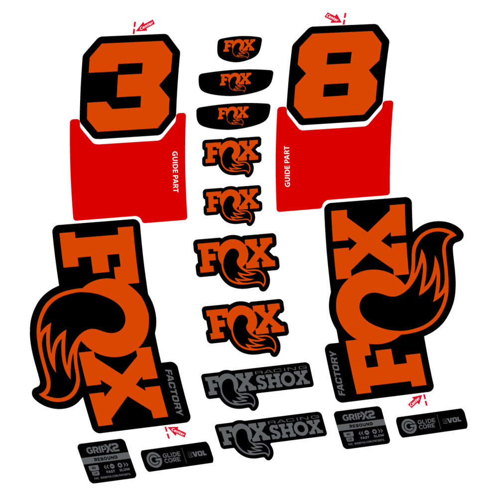 Stickers Fox 38 Factory 2027 compatibles - Autocollants fourche VTT