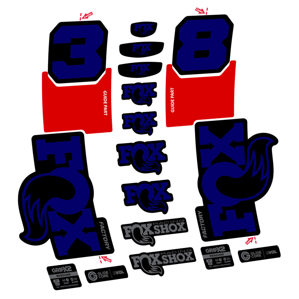 Stickers Fox 38 Factory 2027 compatibles - Autocollants fourche VTT