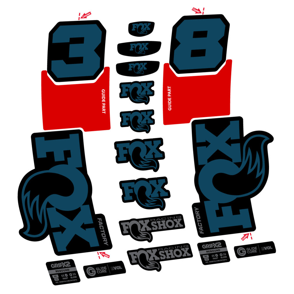 Stickers Fox 38 Factory 2027 compatibles - Autocollants fourche VTT
