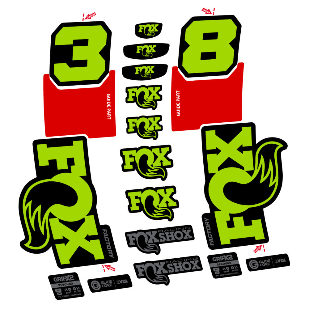 Stickers Fox 38 Factory 2027 compatibles - Autocollants fourche VTT