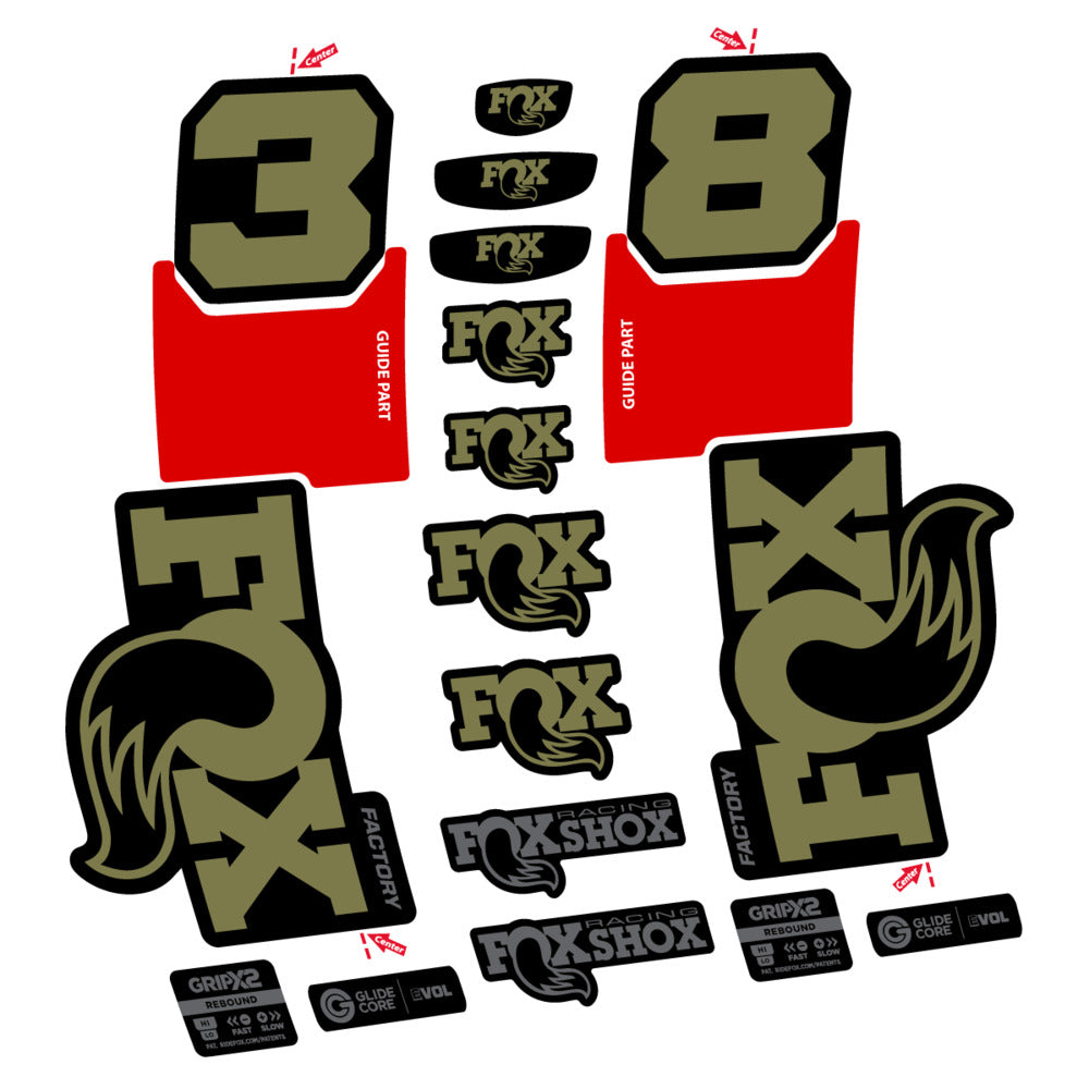 Stickers Fox 38 Factory 2027 compatibles - Autocollants fourche VTT