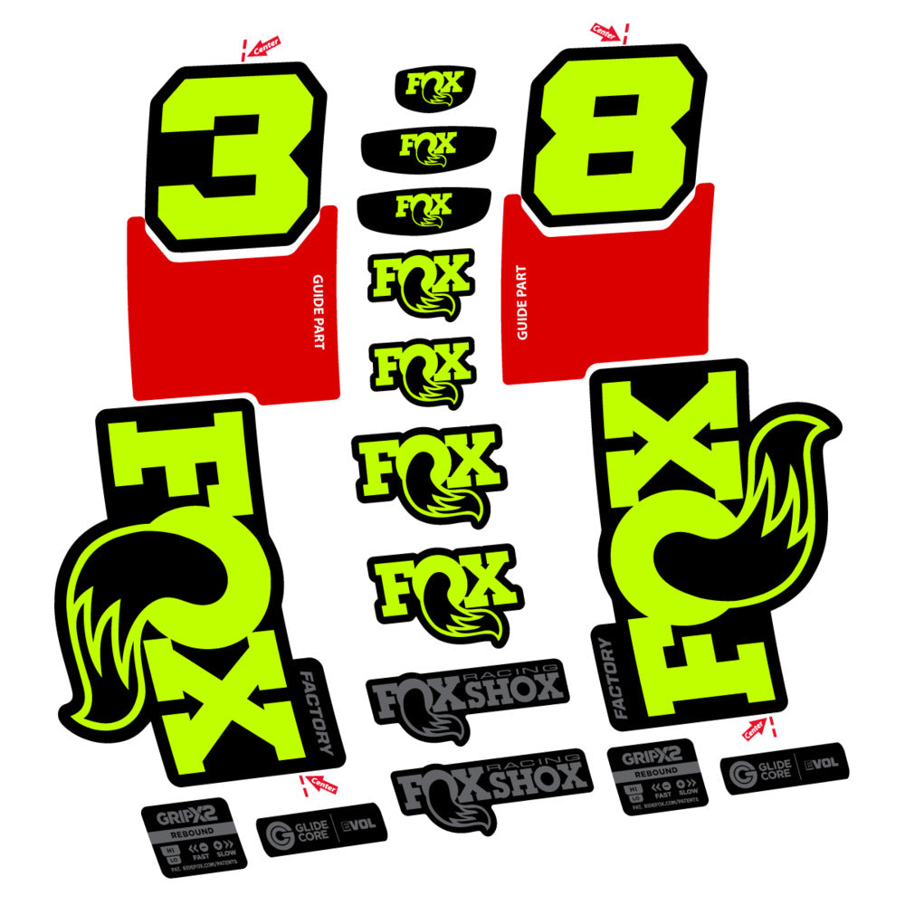 Stickers Fox 38 Factory 2027 compatibles - Autocollants fourche VTT